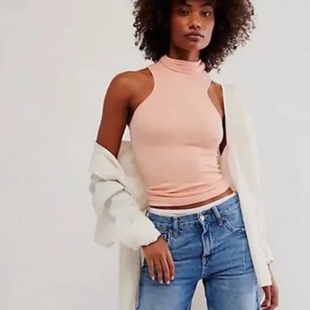 NWOT Free People Always Ready Seamless Turtleneck Tank